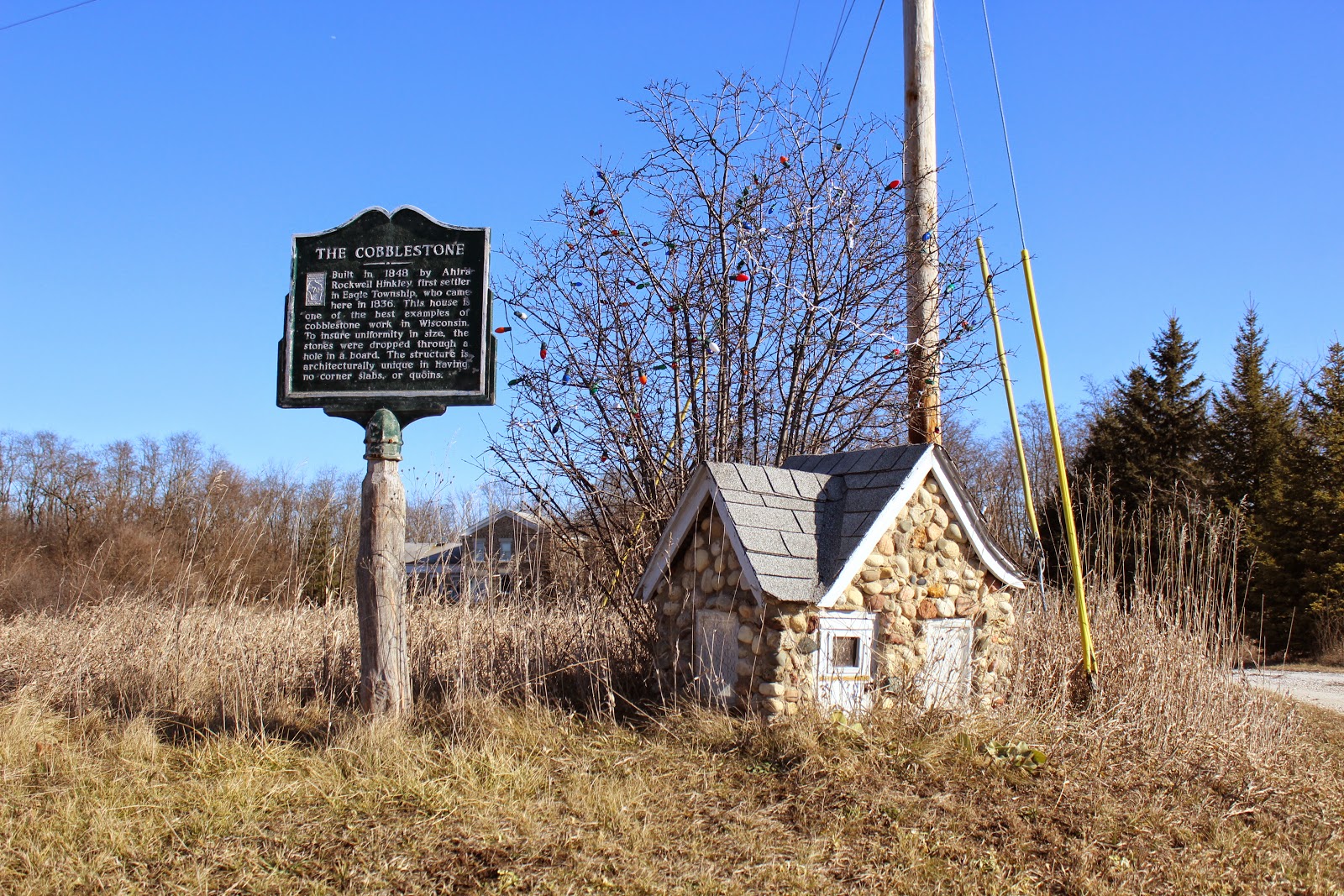 Miniature cobblestone house